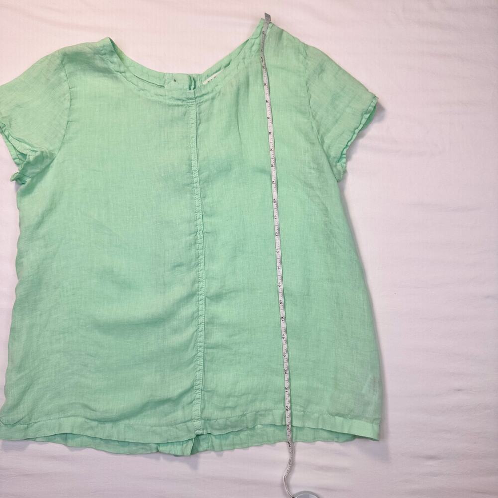 C&C California Women’s Blouse Mint Green 100% Linen Women’s Large Lagenlook - Picture 4 of 12